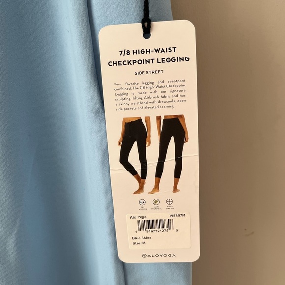 Like newALO Yoga Women's Blue Yoga 7/8 High-waist Checkpoint Legging Size Medium - Picture 5 of 8